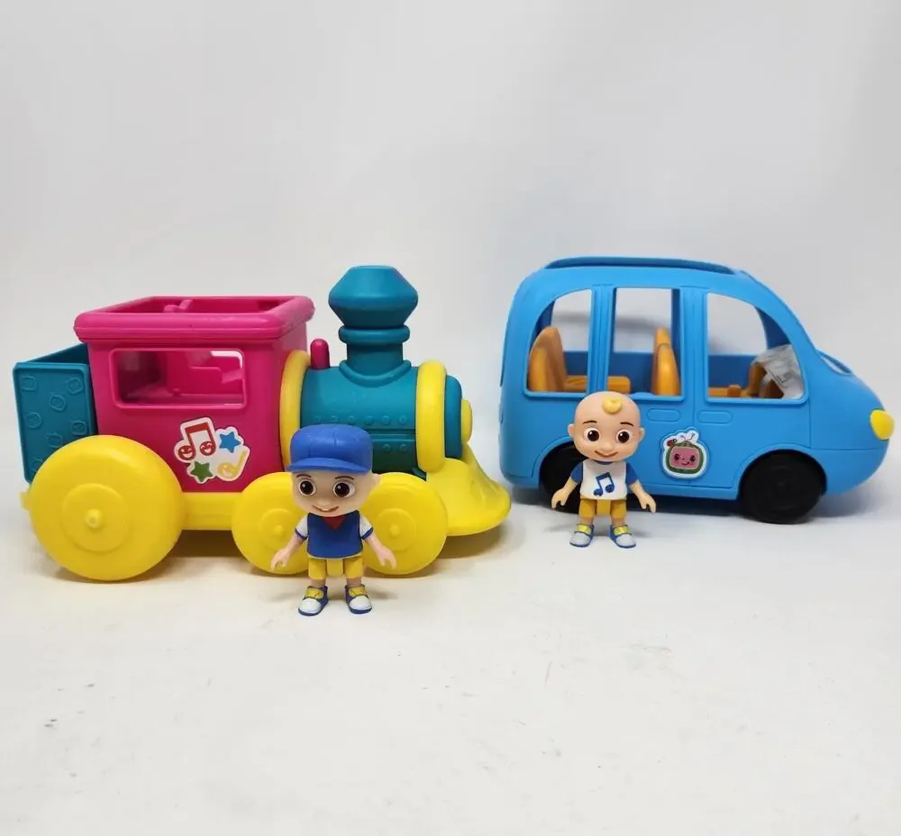 Cocomelon Blue Family Fun Car Vehicle Van w/ Sound & Musical Train With 2 Figure